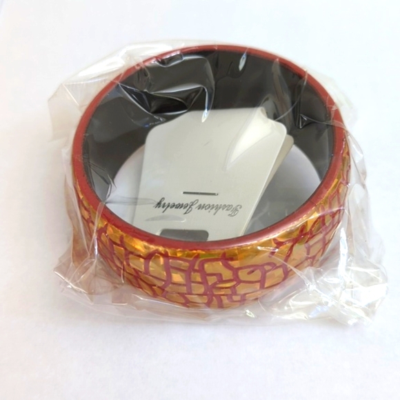 Choose One-Bangle Acrylic Holographic Cobble Stone Multi Colored Bracelet - Picture 5 of 8